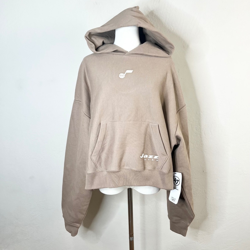 Utah Jazz Hoodie '47 Brand Women Size XL Portabella Brown NBA Fleece NEW